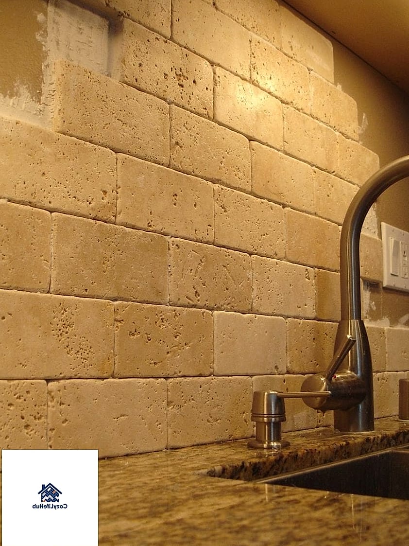 17 Rustic Stone Backsplash Ideas That Will Transform Your Space 7 Travertine with a Honed Finish