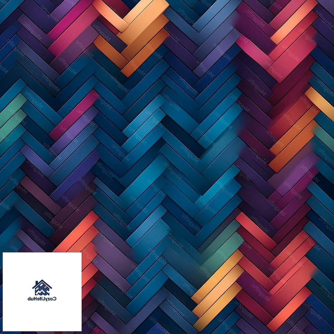 Two-Tone Blue and White Herringbone