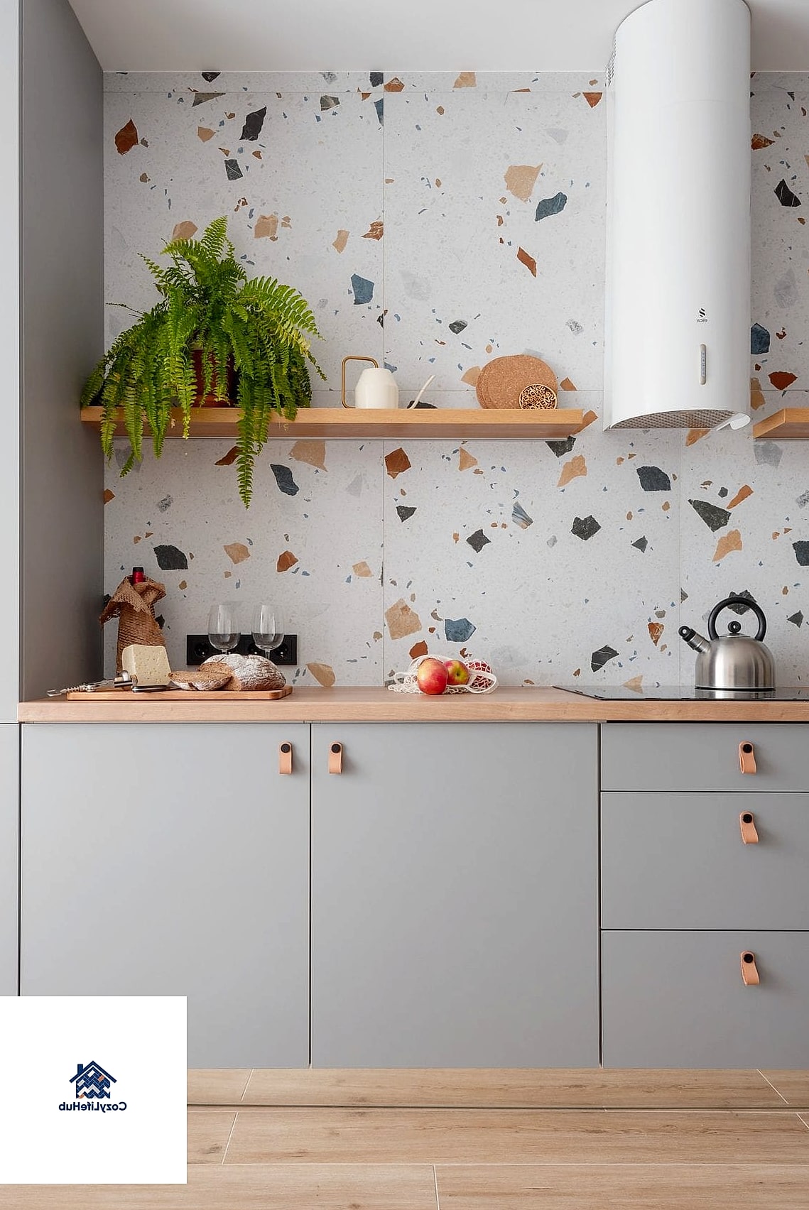 19 Terrazzo Backsplash Ideas That Look Expensive But Aren't 16 Two-Tone Terrazzo with a Contrast Border