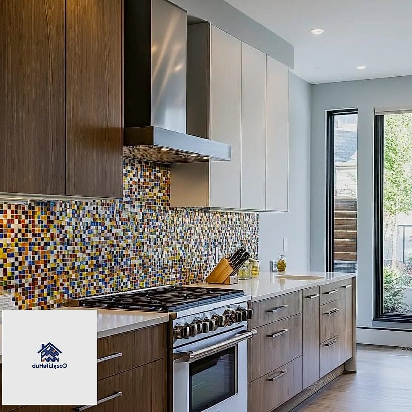 30 Backsplash for Modern Cabinets Ideas to Inspire Your Next Renovation 21 Two-Tone Tile Backsplash