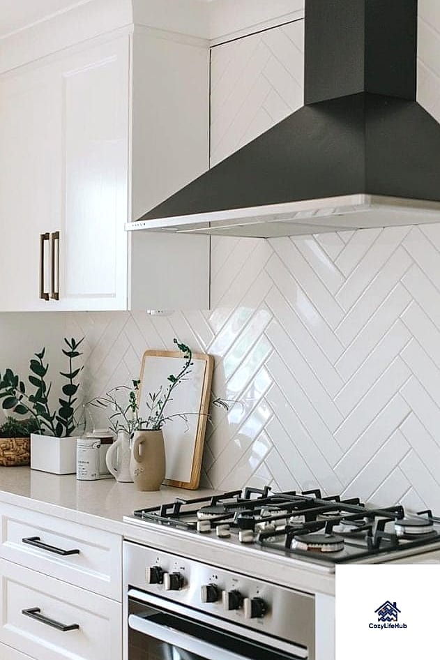 16 Farmhouse Backsplash Ideas That Look Expensive But Aren't 4 Vertical Herringbone in Neutral Tones