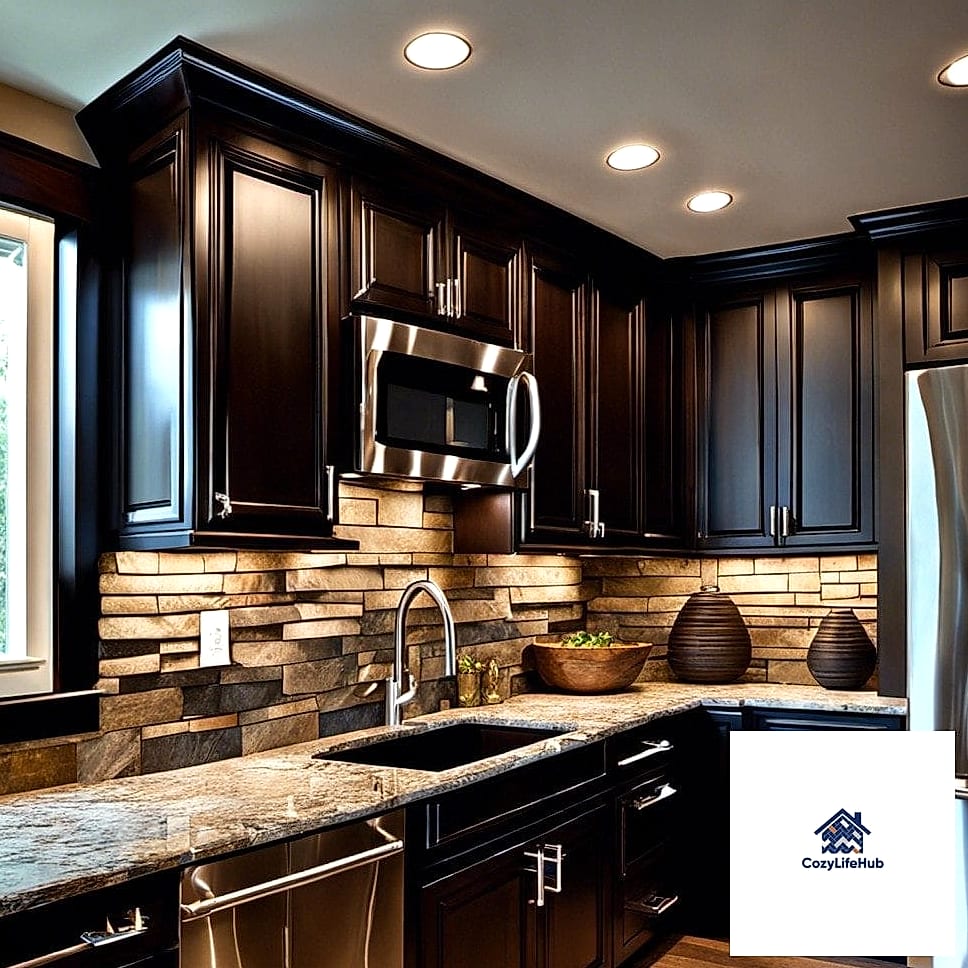 14 Backsplash Ideas for Dark Cabinets Ideas That Will Transform Your Space 6 Vertical Stacked Subway Tile
