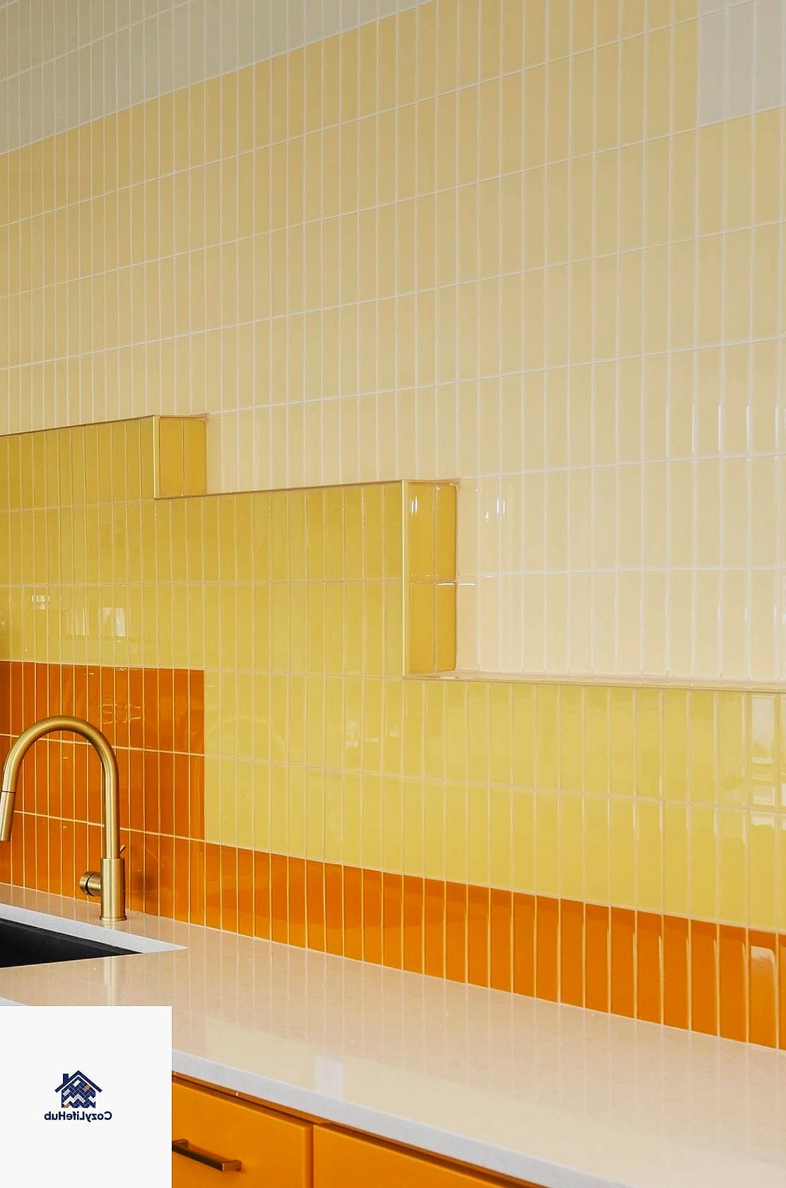Vertical Stacked Yellow Tile