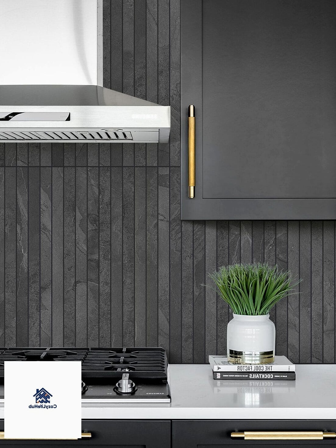 20 Backsplash for Dark Countertops Ideas for Every Home Style and Budget 19 Vertical Stacked Tile Installation