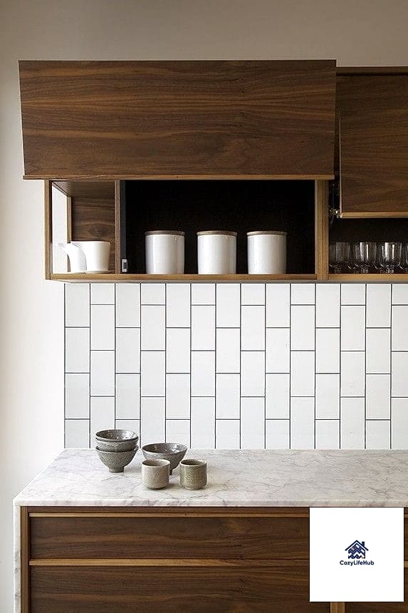 21 Vertical Subway Tile Ideas for Every Home Style and Budget 14 Vertical Subway Tile with Wood Accents