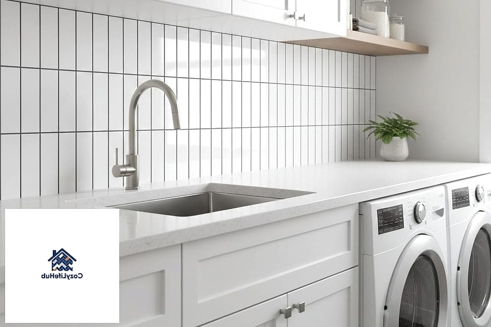 21 Vertical Subway Tile Ideas for Every Home Style and Budget 18 Vertical Subway Tile Laundry Room Wall