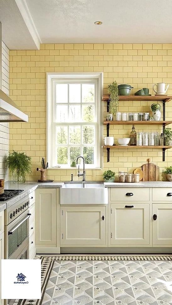 Vintage-Inspired Yellow Diamond Tile