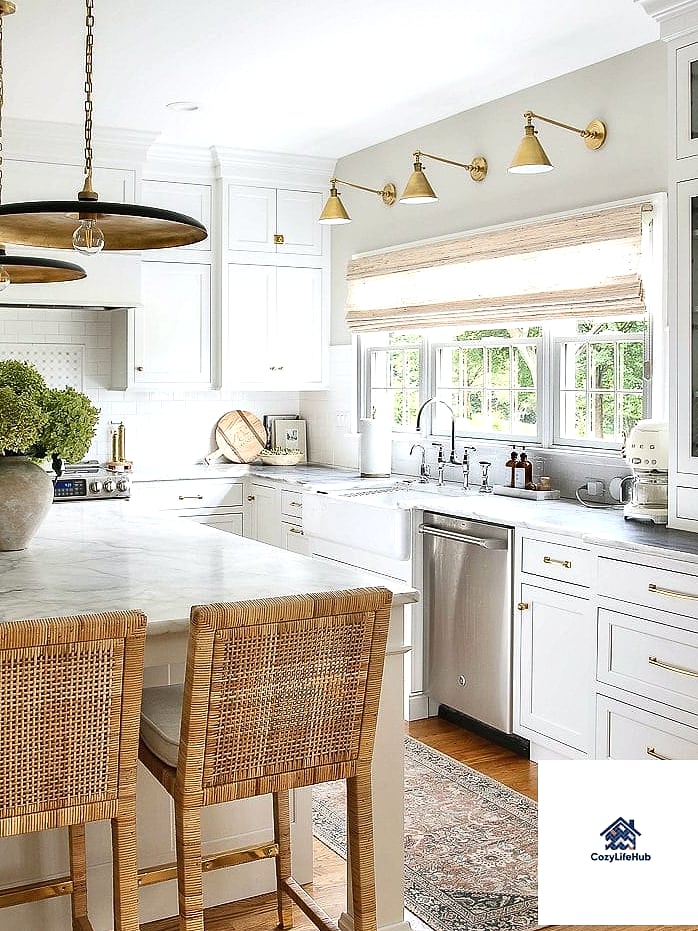Warm White with Unlacquered Brass Hardware