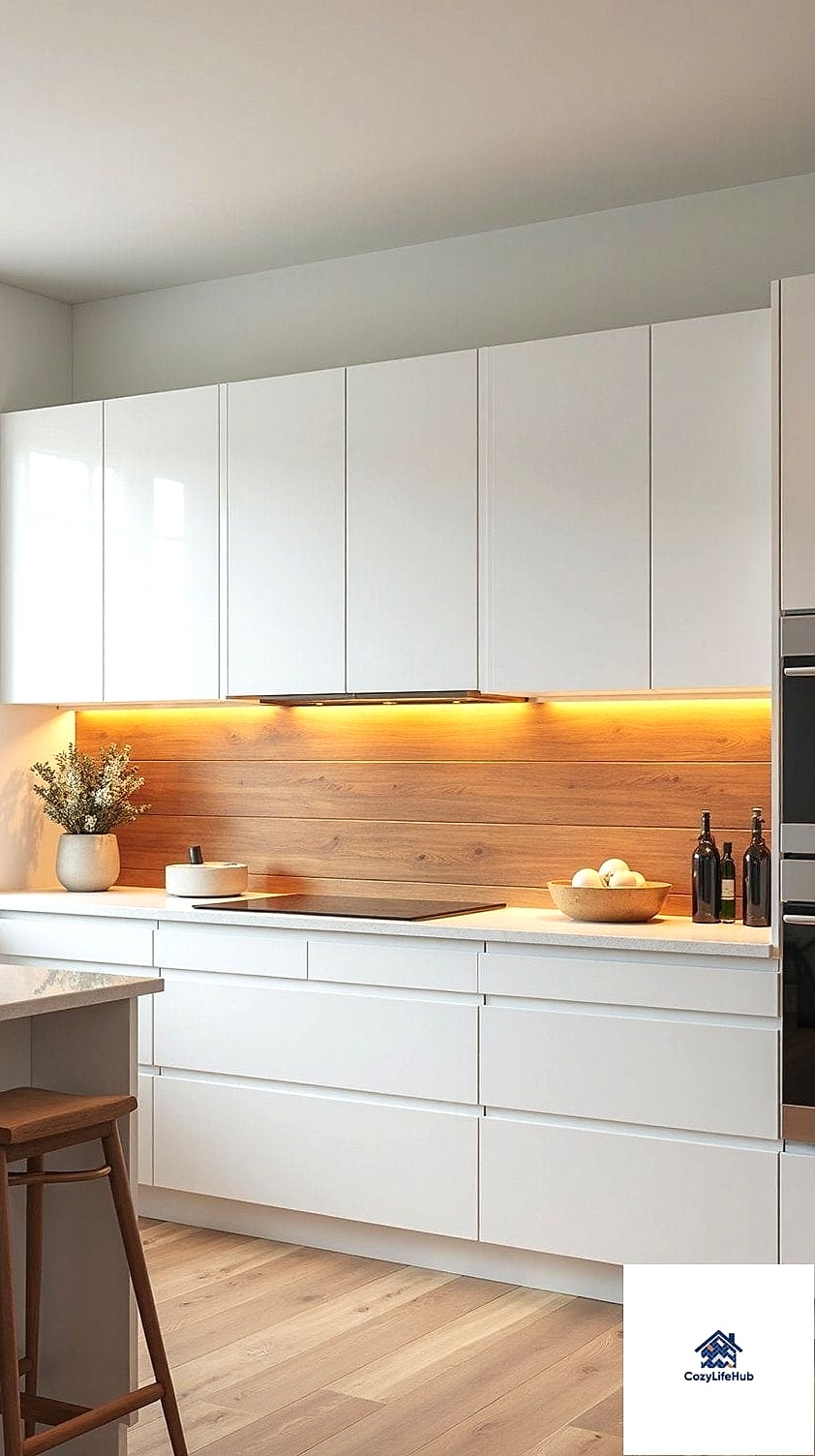 Warm Wood Accent Backsplash