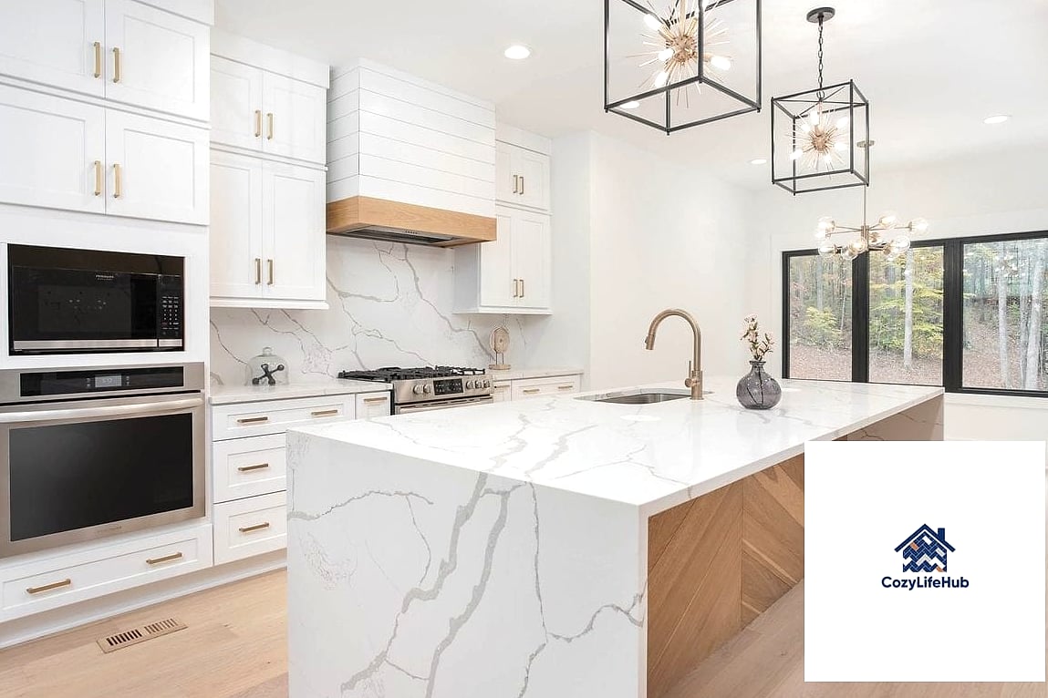 13 Contemporary Kitchen Ideas That Are Absolutely Worth It 3 Waterfall Quartz Islands