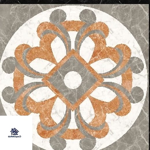 18 Waterjet White Gray Mosaic Tile Ideas You'll Want to Save Right Now 7 Waterjet Medallion Centerpiece