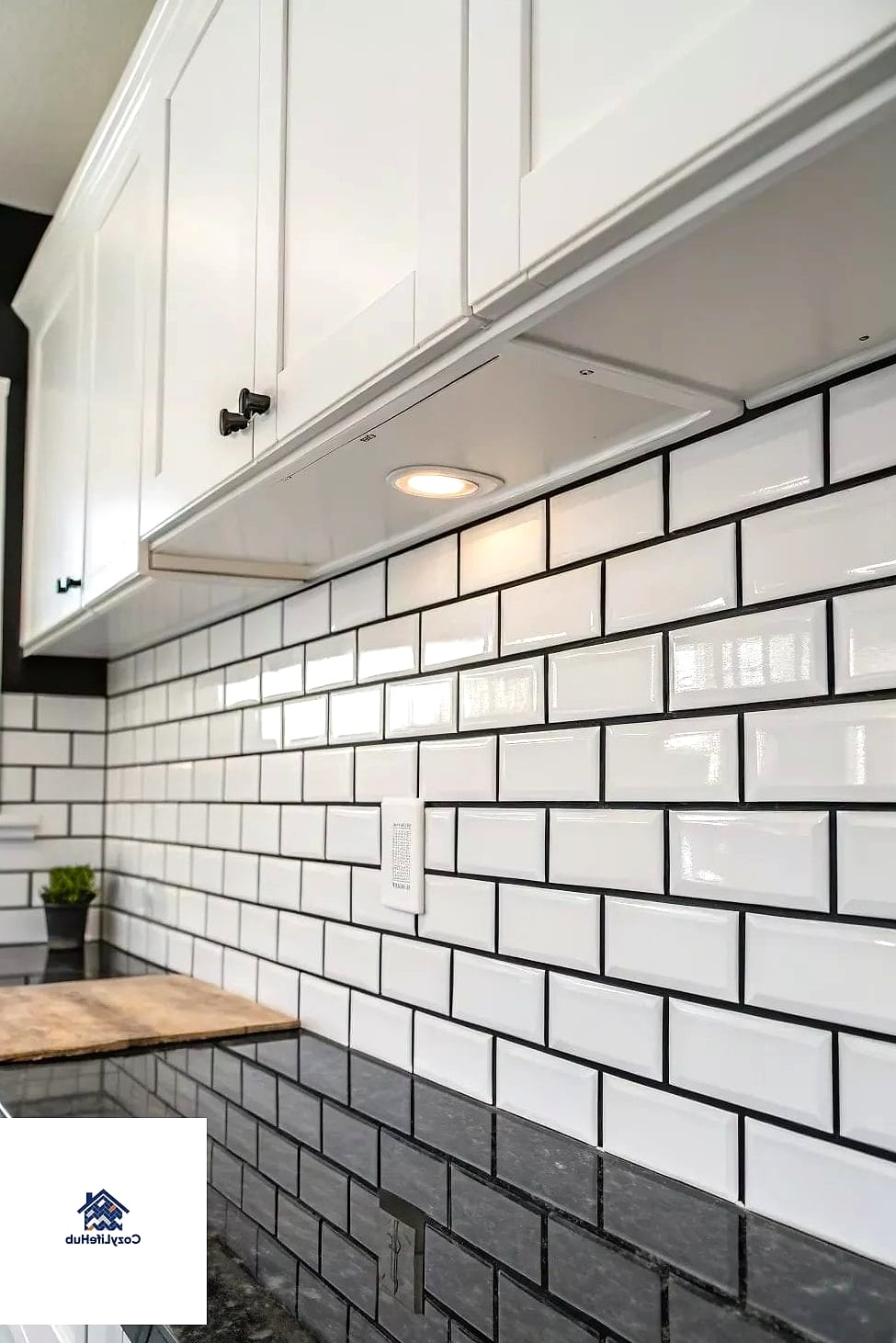 18 White Brick Backsplash Ideas You Haven't Seen Before 7 White Brick with Black Grout