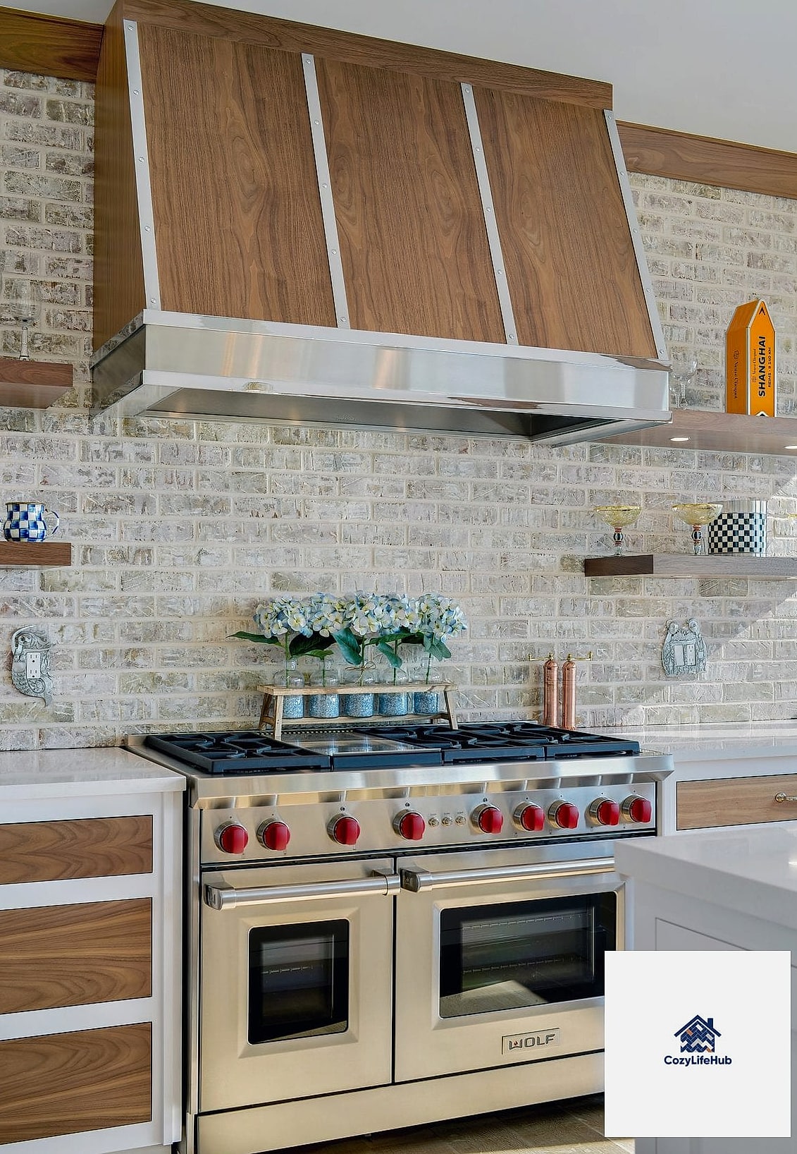 18 White Brick Backsplash Ideas You Haven't Seen Before 17 White Brick with Integrated Pot Filler