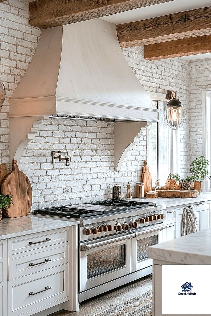 18 White Brick Backsplash Ideas You Haven't Seen Before 19 White Brick with Colorful Grout Accents