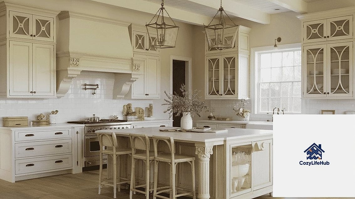 White Cabinets with a Furniture-Style Island