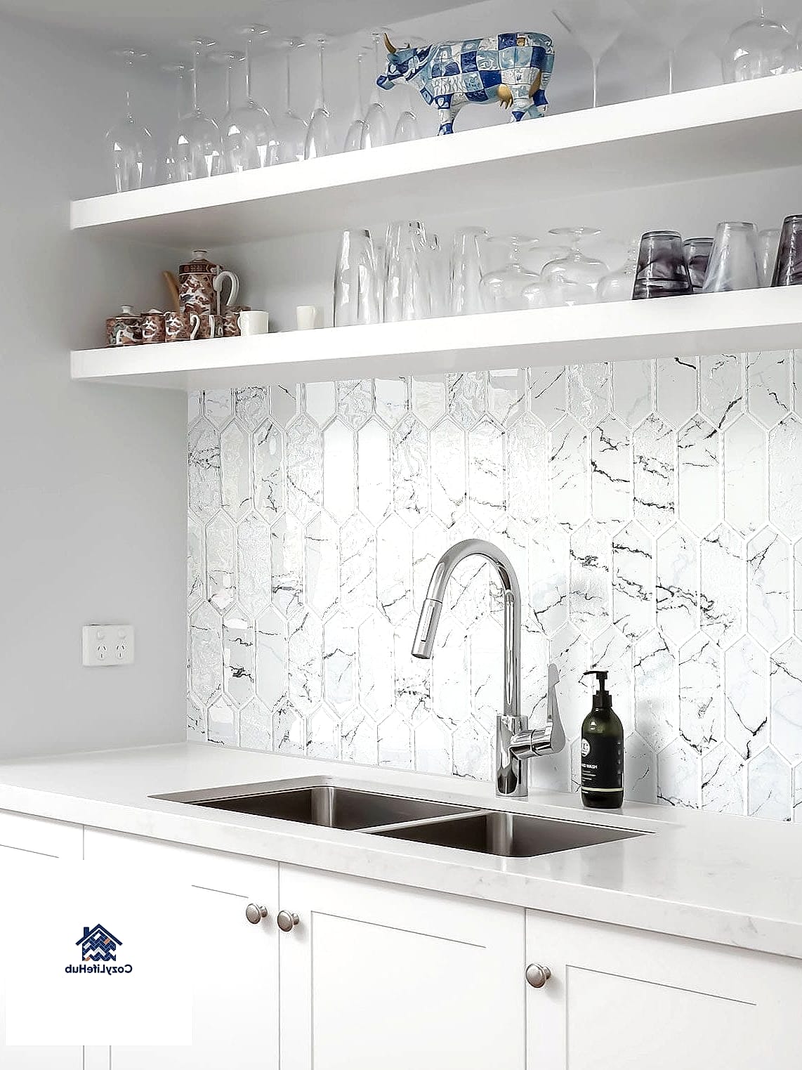16 White Kitchen Ideas Perfect for Any Budget 16 White Mosaic Tile Accent