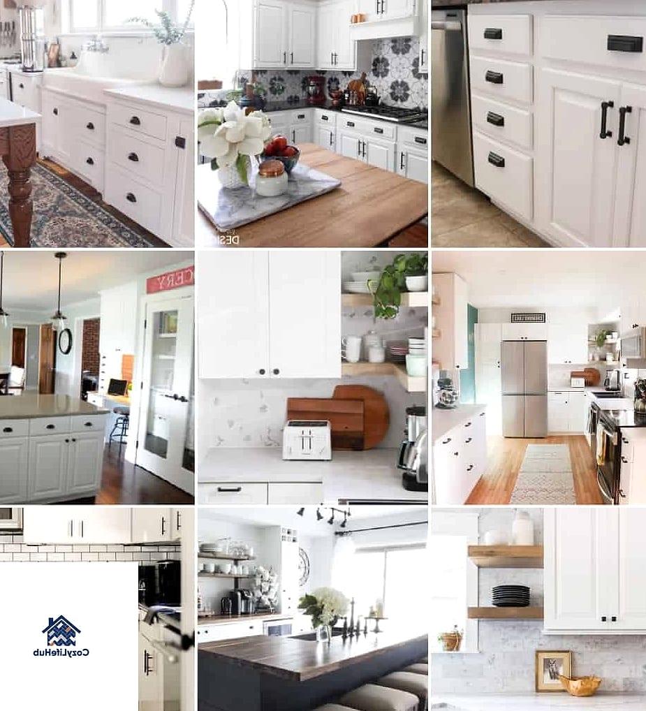 White Shaker Cabinets with Black Fixtures