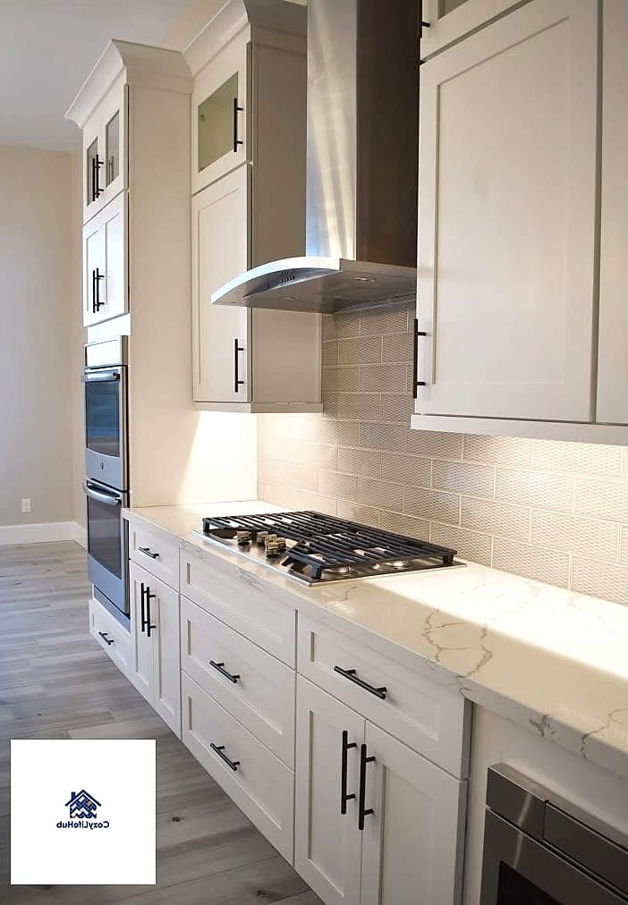 White Shaker Cabinets with Black Hardware