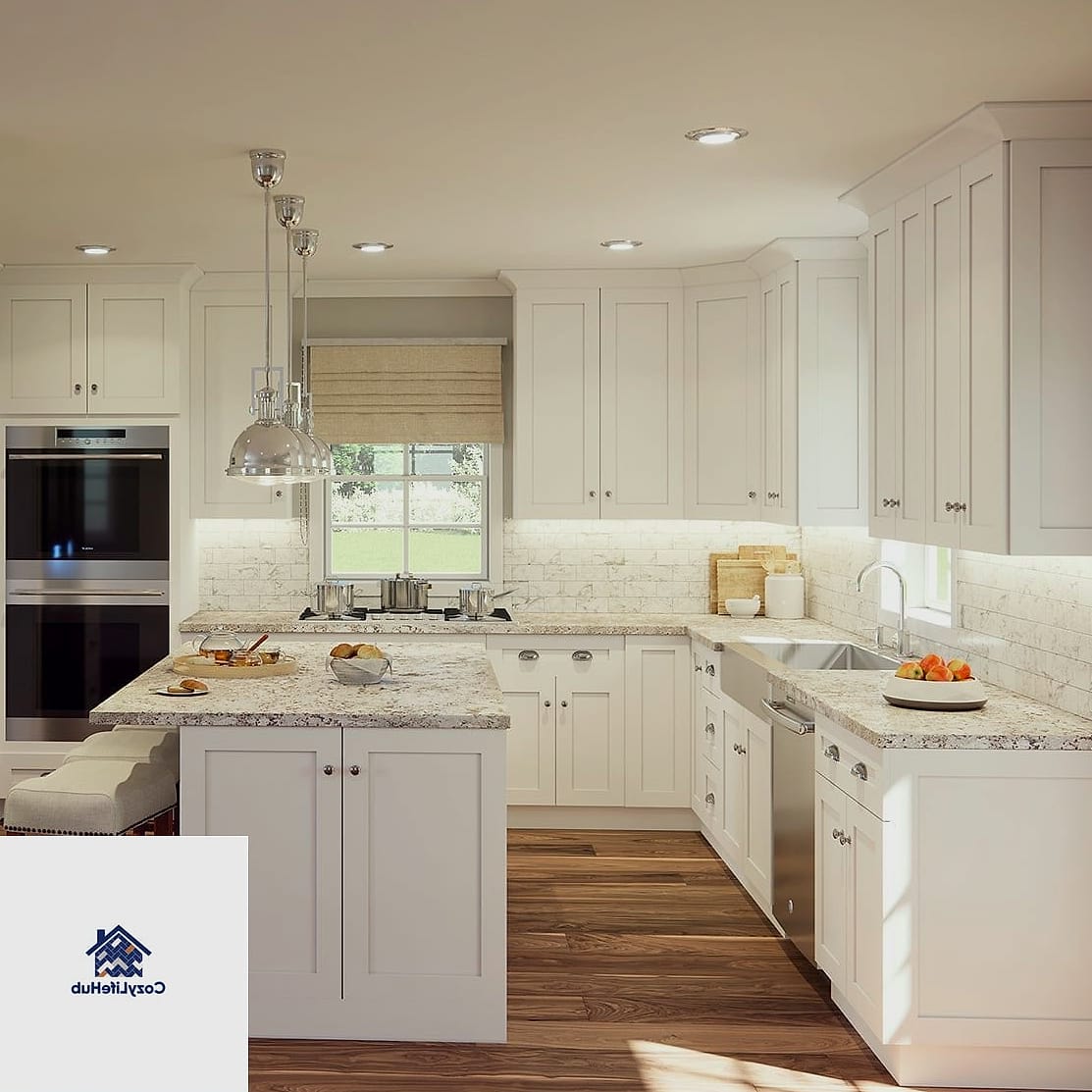 White Shaker Cabinets in a Small Galley Kitchen