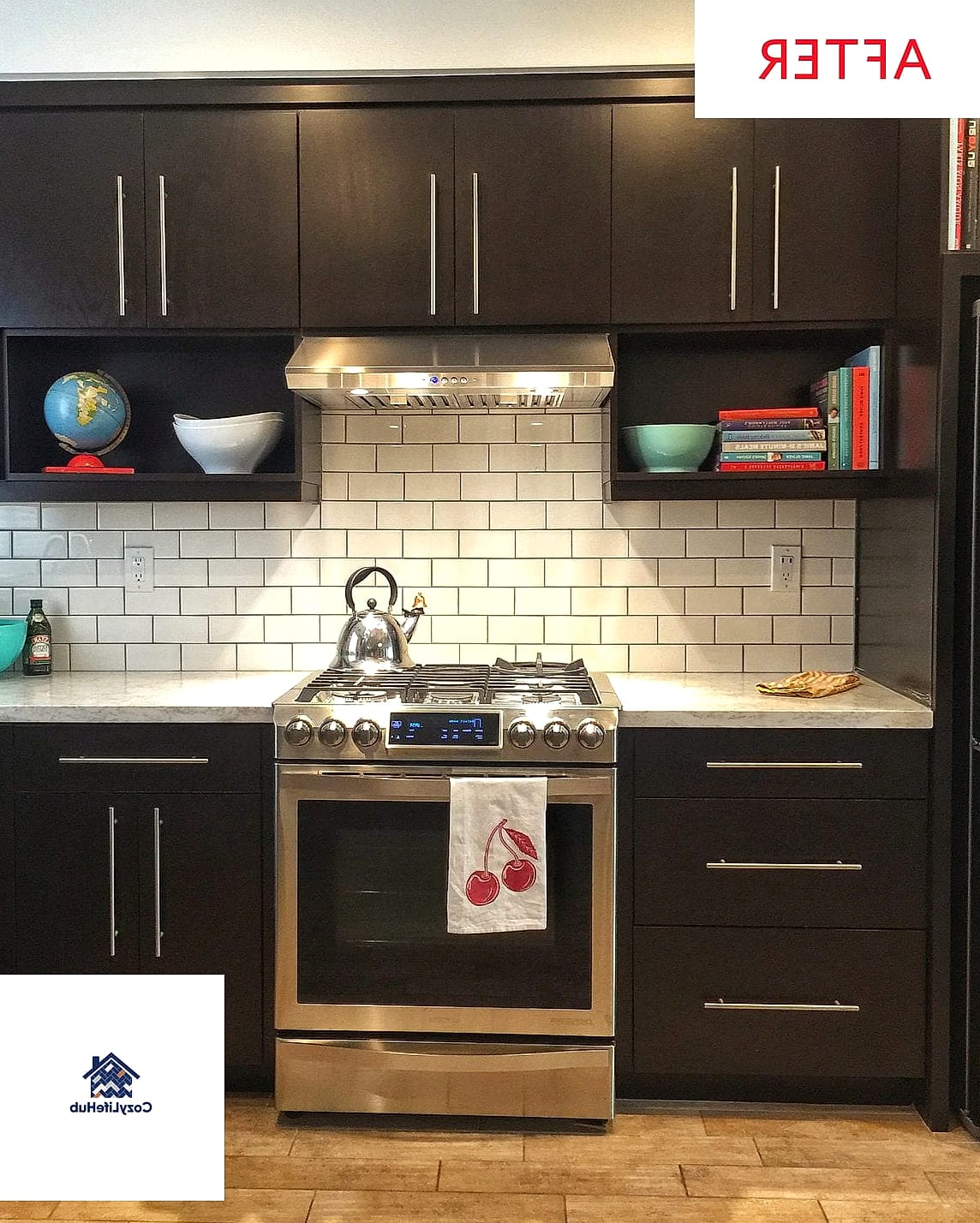 White Subway Tile with Dark Grout
