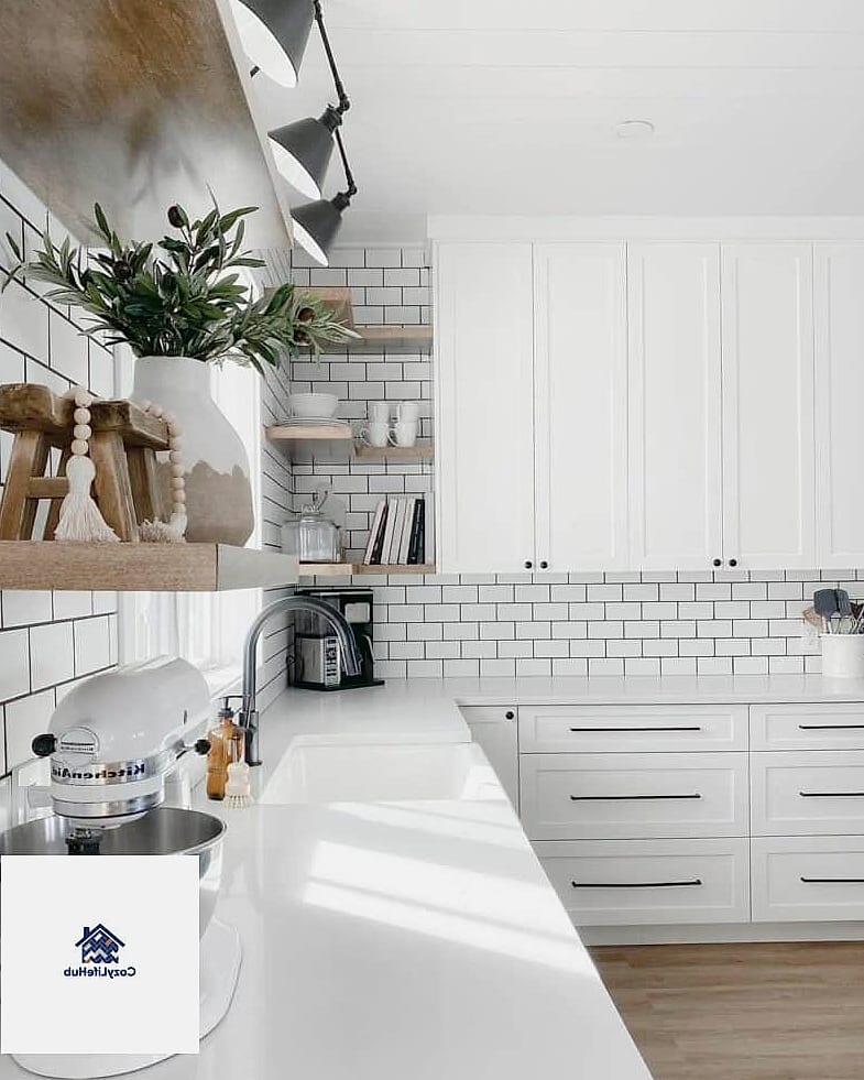 23 Backsplash for All White Kitchen Ideas for Every Home Style and Budget 2 White Subway Tile with Dark Grout