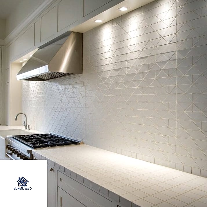 White Tile with Textured 3D Surface