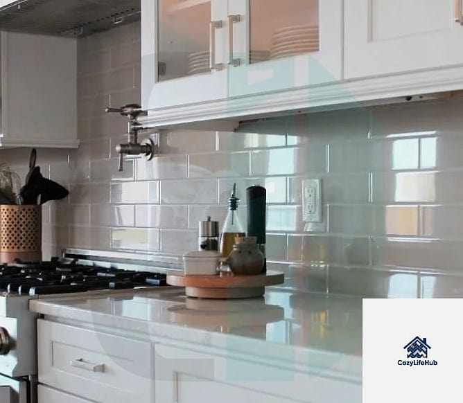 23 Backsplash for All White Kitchen Ideas for Every Home Style and Budget 23 White Tile with Brushed Brass Accents