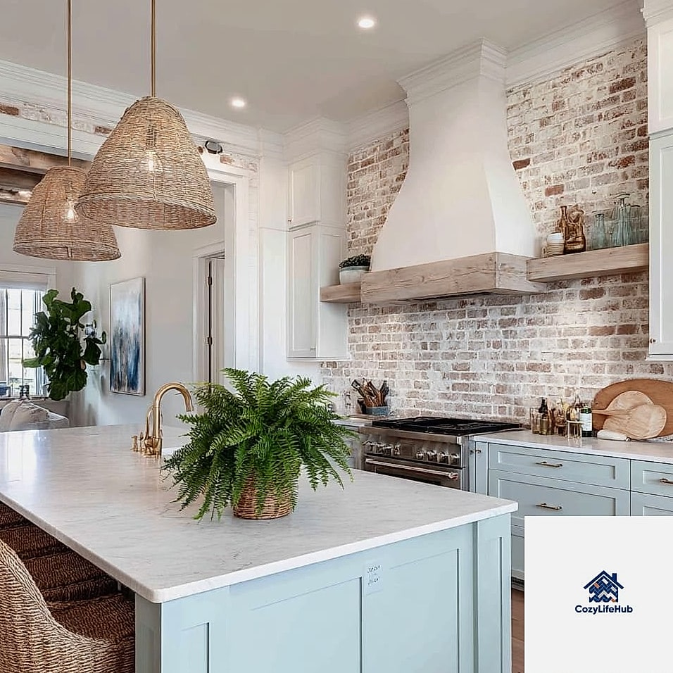 18 White Brick Backsplash Ideas You Haven't Seen Before 8 Whitewashed Brick Arch Around the Range