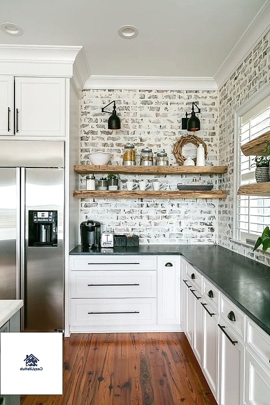 21 Backsplash for Black and White Kitchens Ideas That Will Transform Your Space 17 Whitewashed Brick Backsplash