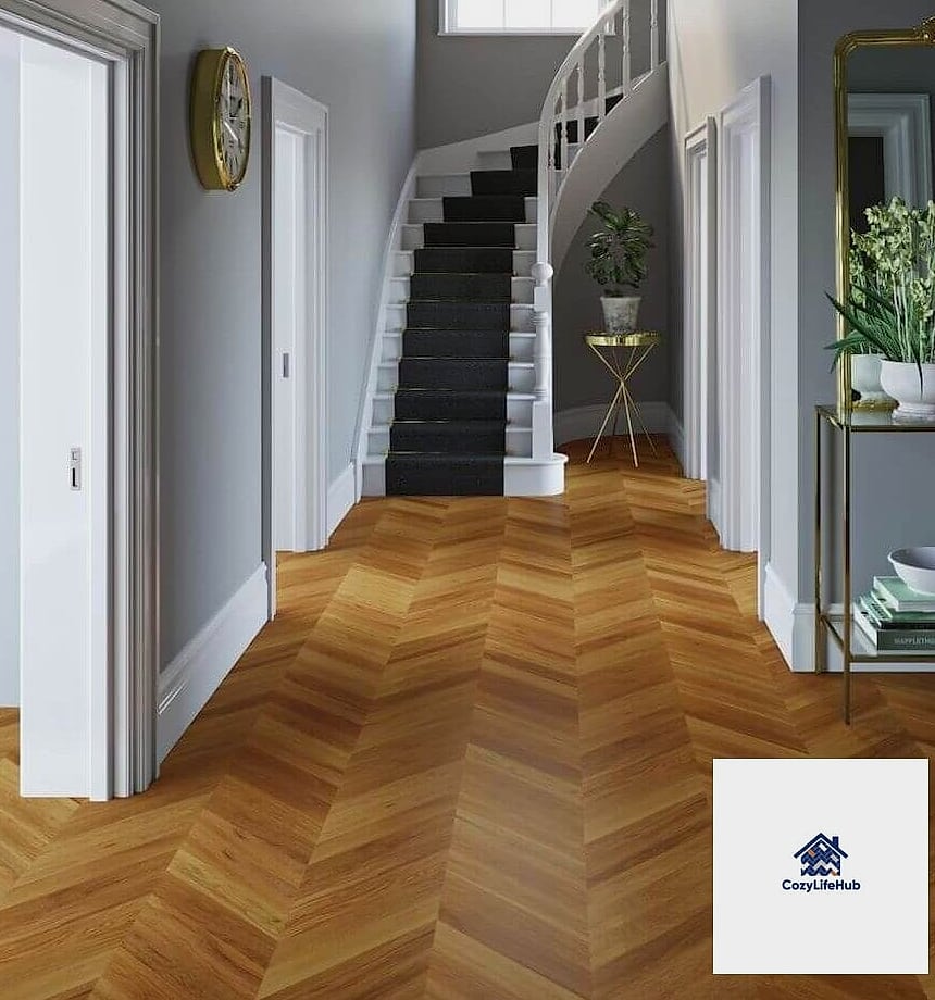 15 Chevron Tile Ideas That Designers Keep Coming Back To 5 Wood-Look Chevron Flooring