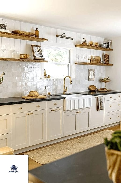 16 Farmhouse Backsplash Ideas That Look Expensive But Aren't 3 Zellige-Inspired Ceramic Tile