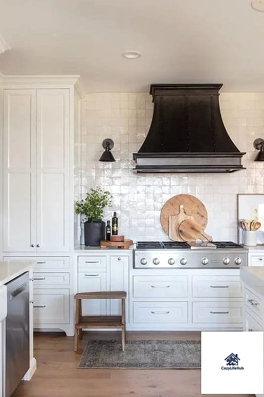 21 Backsplash for Black and White Kitchens Ideas That Will Transform Your Space 6 Zellige Tile in Black and White Mix