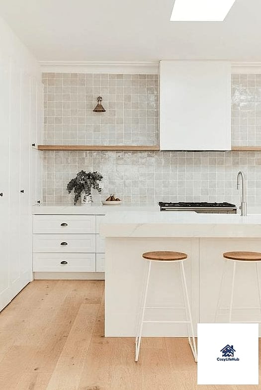 23 Backsplash Ideas for White Cabinets Ideas That Will Transform Your Space 5 Zellige Tile in Soft Ivory