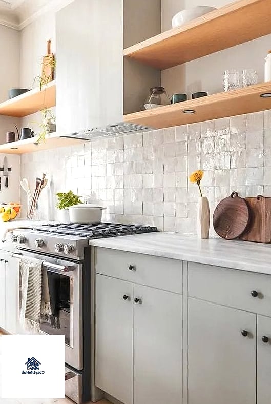 30 Backsplash for Modern Cabinets Ideas to Inspire Your Next Renovation 5 Zellige Tile in Soft Blue